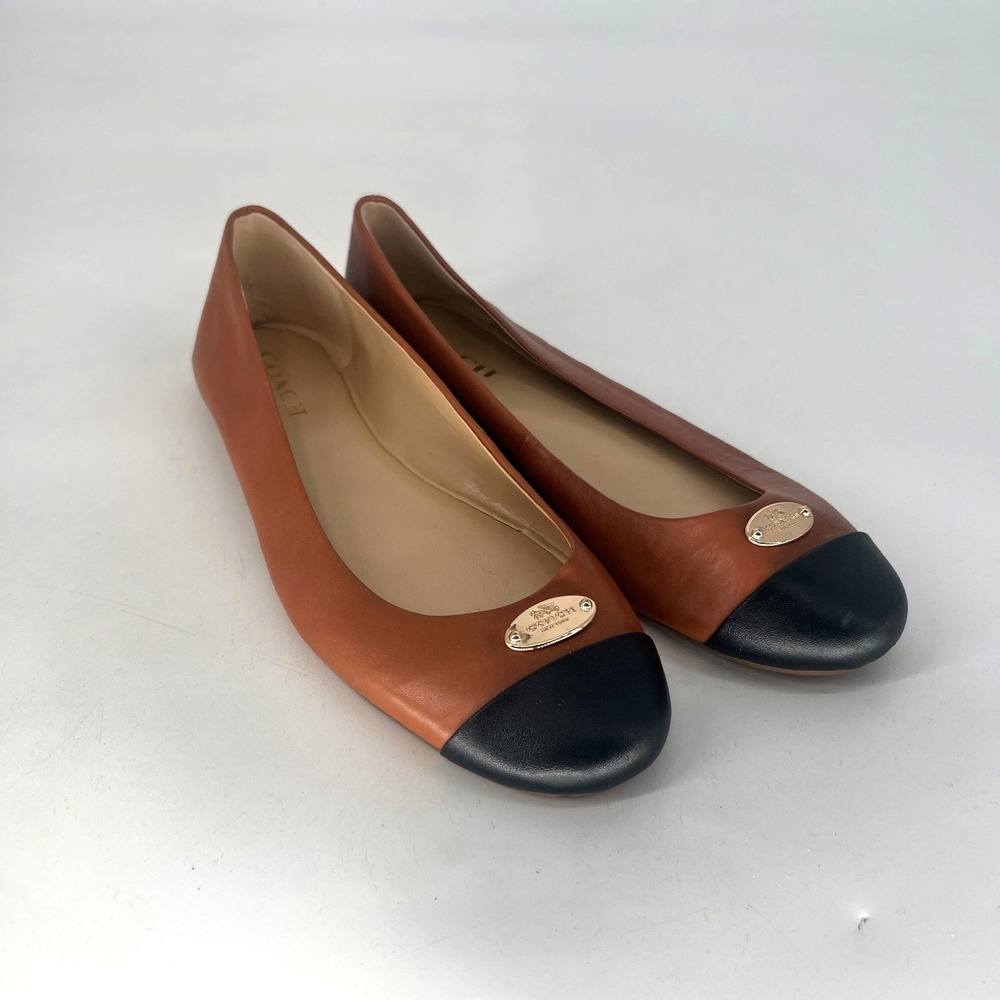 Coach Ballet Flats Womens 10 Preppy Coquette Feminine Leather Colorblock